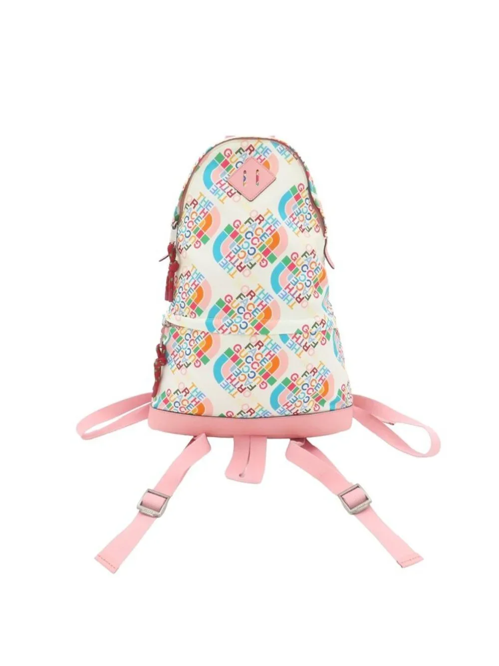 Gucci Tnf Collaboration Backpack White Pink Multicolor Nylon